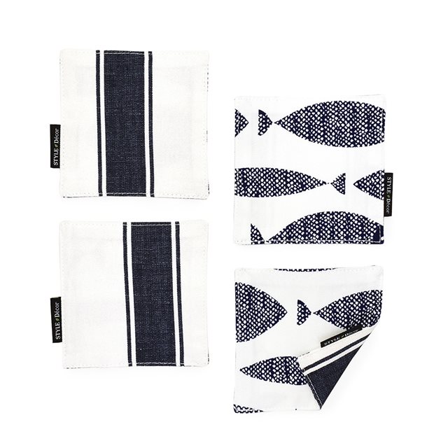 コースター 4枚セット リバーシブルタイプ 綿100% 人気柄ラインナップ 花柄 ボタニカル モノトーン おしゃれ ゆうパケット配送 | ブランド登録なし | 10