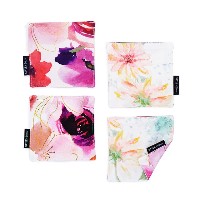 コースター 4枚セット リバーシブルタイプ 綿100% 人気柄ラインナップ 花柄 ボタニカル モノトーン おしゃれ ゆうパケット配送 | ブランド登録なし | 07