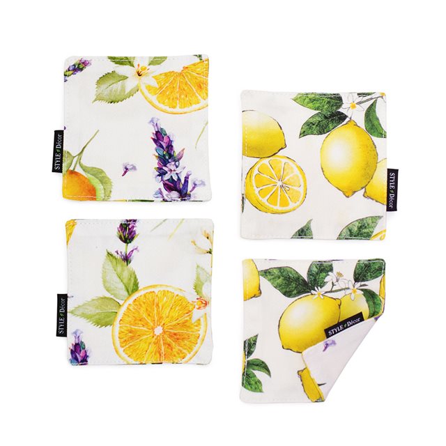 コースター 4枚セット リバーシブルタイプ 綿100% 人気柄ラインナップ 花柄 ボタニカル モノトーン おしゃれ ゆうパケット配送 | ブランド登録なし | 04