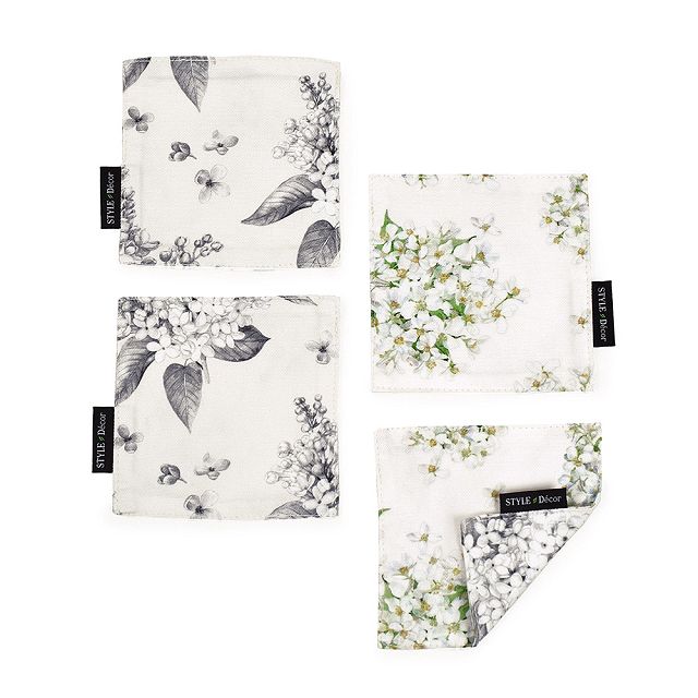 コースター 4枚セット リバーシブルタイプ 綿100% 人気柄ラインナップ 花柄 ボタニカル モノトーン おしゃれ ゆうパケット配送 | ブランド登録なし | 02