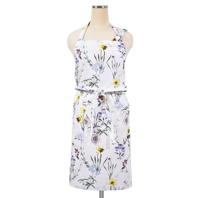 エプロン ナチュラル 北欧 花柄 ボタニカル リーフ レモン おしゃれ かわいい ワンピース カフェ 首掛け 首かけ 洗える | ブランド登録なし | 10
