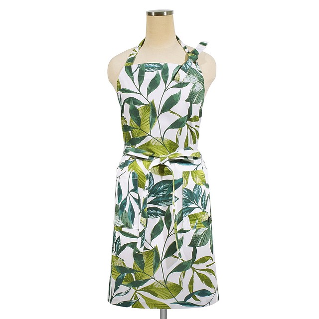 エプロン ナチュラル 北欧 花柄 ボタニカル リーフ レモン おしゃれ かわいい ワンピース カフェ 首掛け 首かけ 洗える | ブランド登録なし | 08