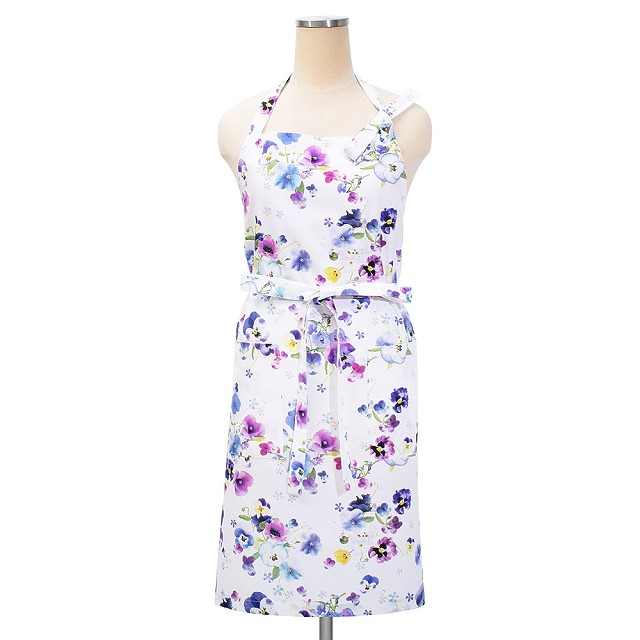エプロン ナチュラル 北欧 花柄 ボタニカル リーフ レモン おしゃれ かわいい ワンピース カフェ 首掛け 首かけ 洗える | ブランド登録なし | 18