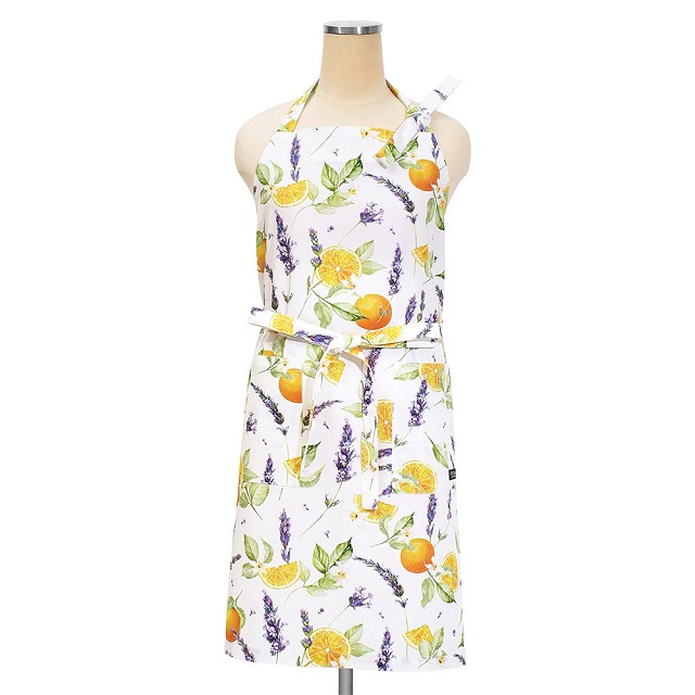 エプロン ナチュラル 北欧 花柄 ボタニカル リーフ レモン おしゃれ かわいい ワンピース カフェ 首掛け 首かけ 洗える | ブランド登録なし | 05