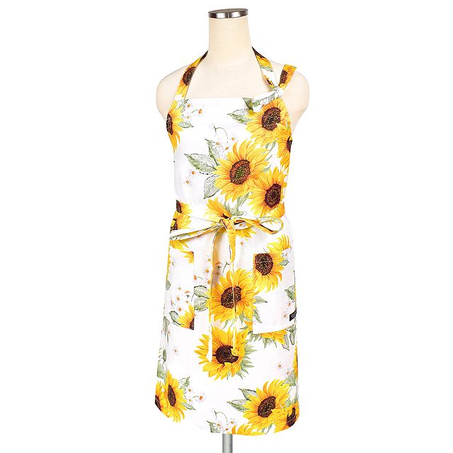 エプロン ナチュラル 北欧 花柄 ボタニカル リーフ レモン おしゃれ かわいい ワンピース カフェ 首掛け 首かけ 洗える | ブランド登録なし | 01