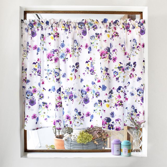 カフェカーテン 綿100% スタンダード 72cm×100cm 花柄 おしゃれ