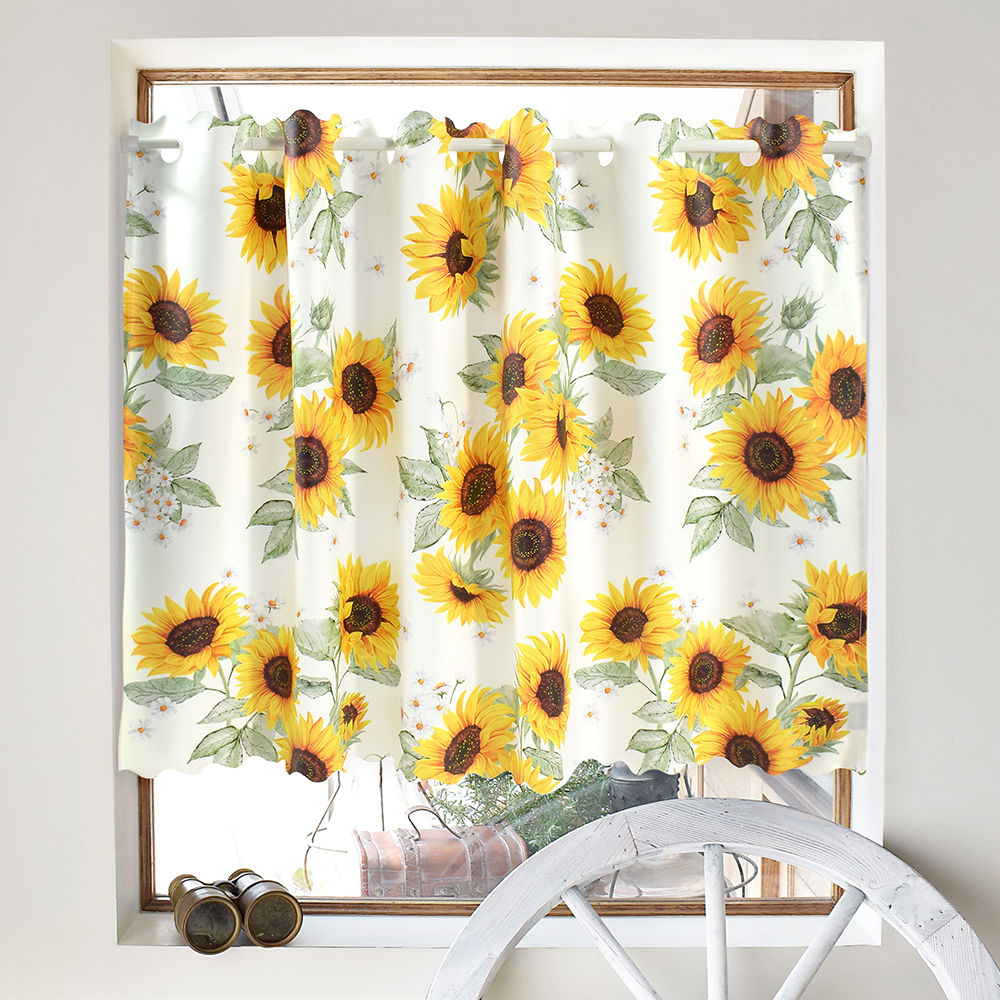 カフェカーテン ラミネート 70cm×100cm 花柄 おしゃれ 小窓 カーテン 小窓用 キッチン 窓 目隠し ミニカーテン かわいい | ブランド登録なし | 01