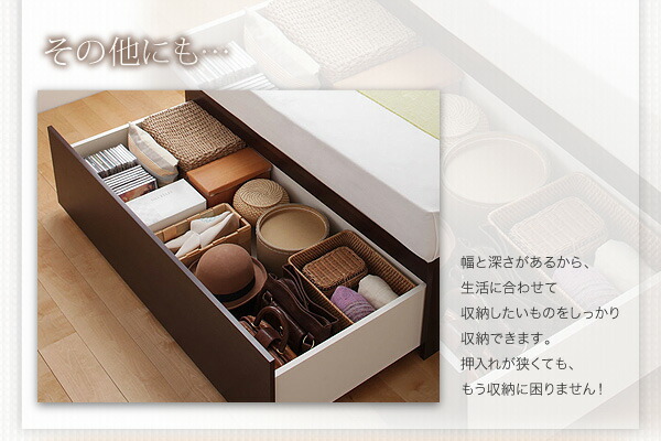 シングルベッド セミダブルベッド 収納 収納付き 収納ベッド 大容量 薄型プレミアムポケットコイルマットレス付き 【リベット】 ダブル 組立設置付