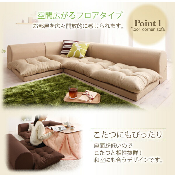フロアコーナーソファ ソファ3点セット 1P+2P+コーナー : 食彩創庫