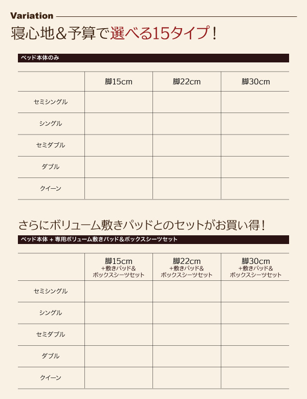 安い直送 新・移動ラクラク 分割式マットレスベッド ポケットコイルマットレスタイプ セミシングル 脚22cm 組立設置付