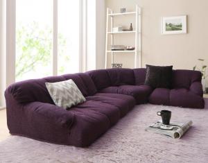 フロアソファ フロアコーナーソファ ロータイプ 右コーナータイプ 1P+