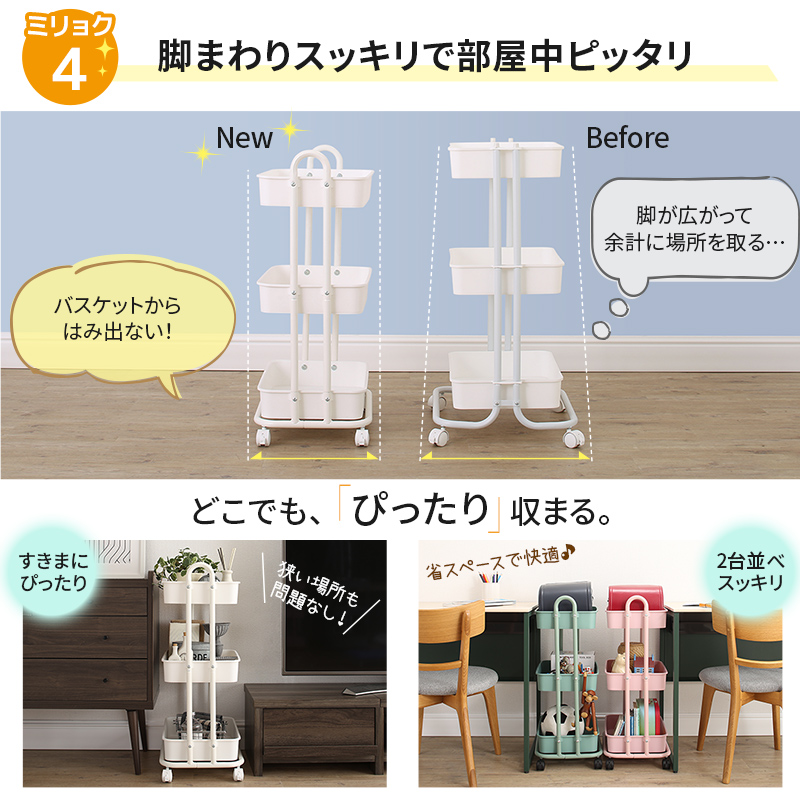 キッチンワゴン 収納ボックス ランドセルラック おもちゃ箱 おむつ