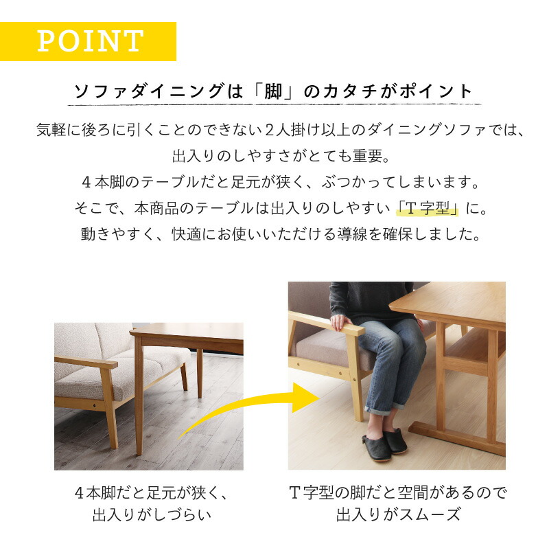 ダイニング ダイニングセット テーブル ダイニングソファ 4人 北欧 幅