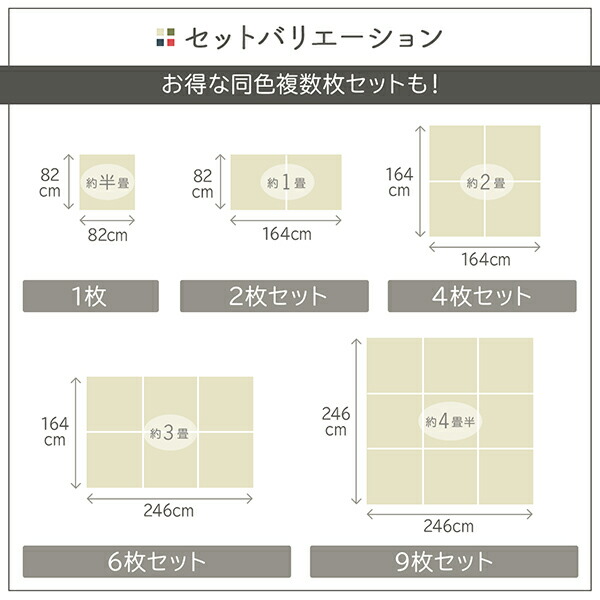 届いたその日に和空間がつくれる ボード入り頑丈ユニット畳 9枚セット_15