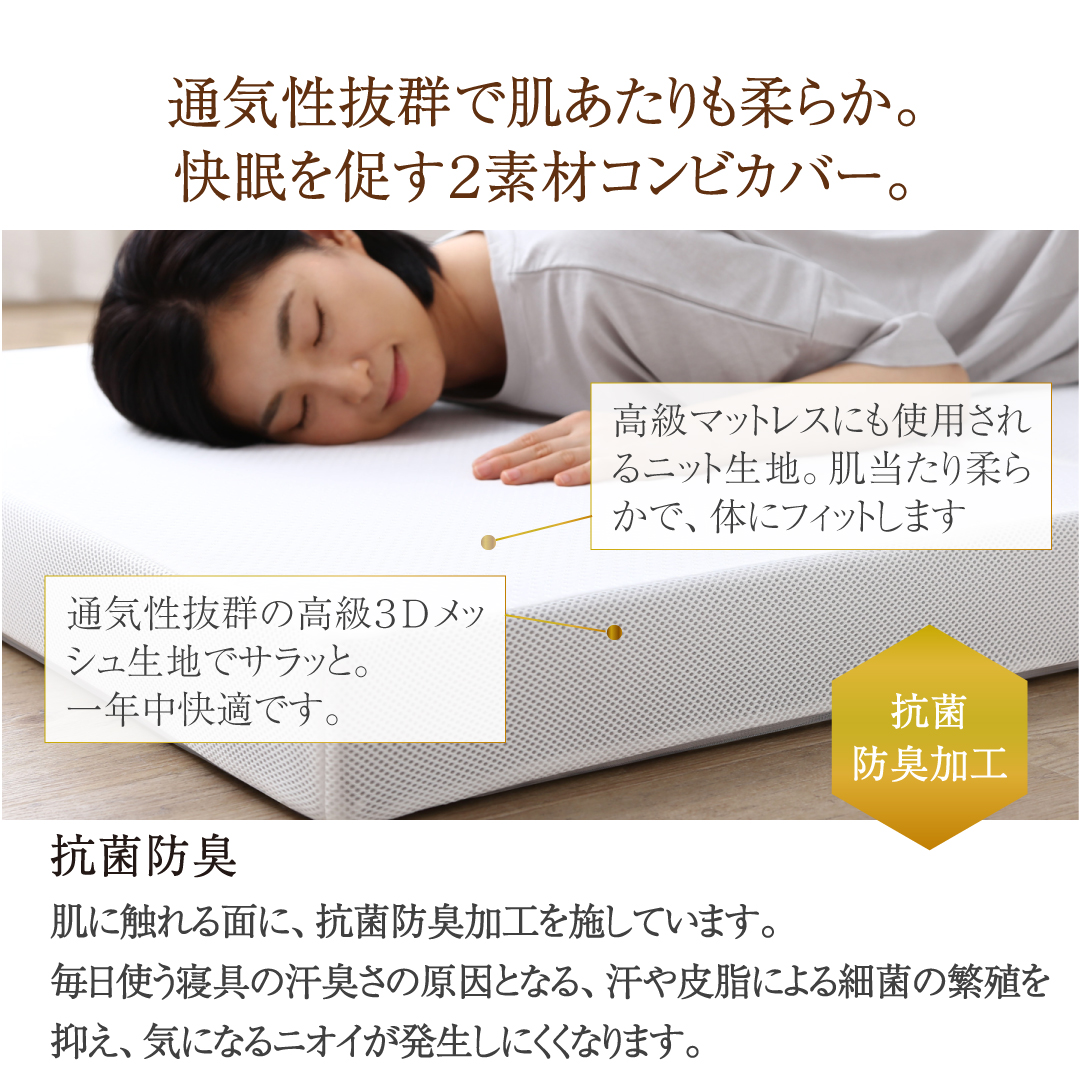 マットレス セミダブル 3つ折り 三つ折り 折りたたみ 高反発 敷布団 コンパクト 収納 極厚 かため 抗菌 防臭 防ダニ 洗える 通気性 腰 白 黒 厚さ10cm |  | 09