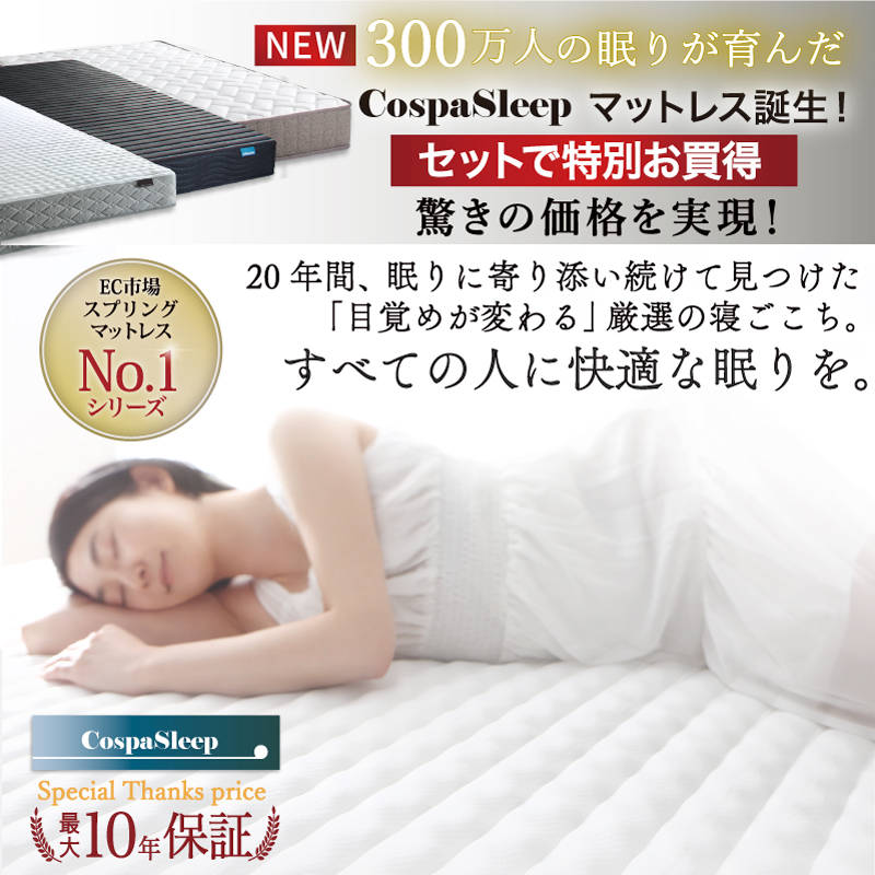ダブルベッドセット】IKEA スプリングマットレス＆ボトムベッド ベッド 