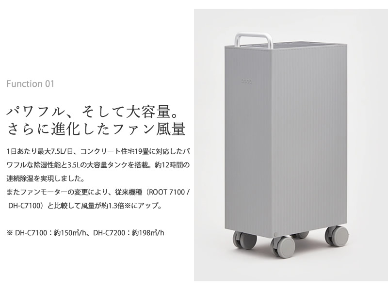 ROOT 2024年モデル cado カドー 除湿機 7200 DH-C7200 (送料無料) 除湿