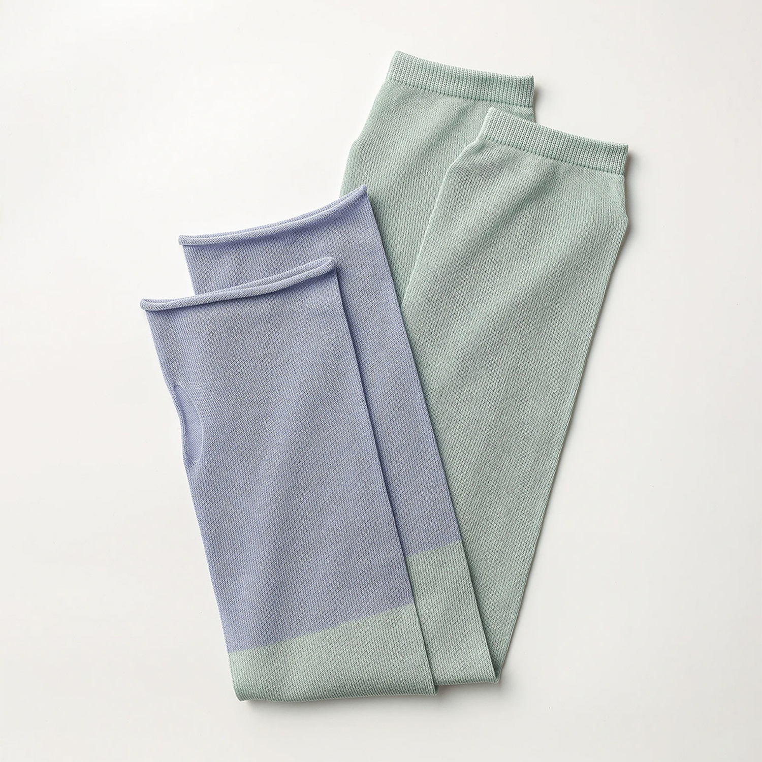 アームカバー UVカット 冷感 長め おしゃれ コットン 70cm LUCKY SOCKS ラッキーソックス UVカットクールアームカバー ツートーン ミント | LUCKY SOCKS | 02