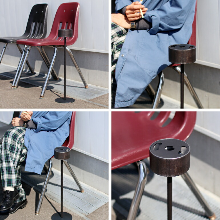 灰皿 スタンド スモーキングスタンド 卓上 受け皿 アイアン 鉄 什器