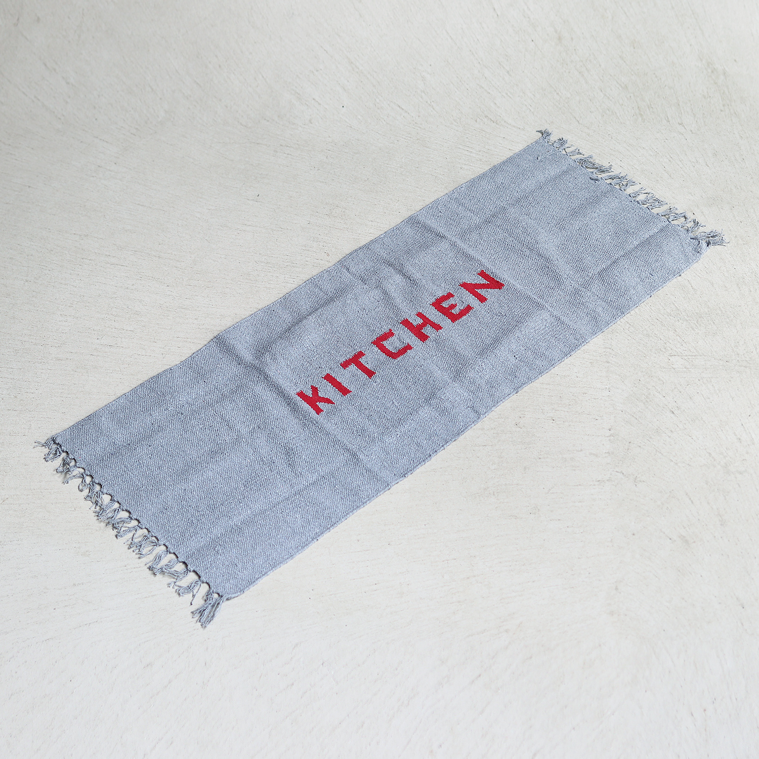 キッチンマット 130 シンプル 手織り リサイクル素材 ロゴ プエブコ PUEBCO HANDLOOMED RECYCLE YARN KITCHEN MAT | PUEBCO | 01