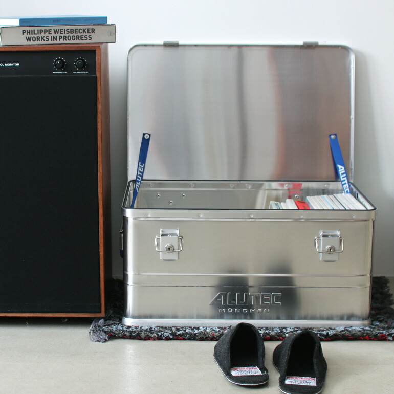 アルミコンテナ 収納 ボックス 48L フタ 持ち手 スタッキング