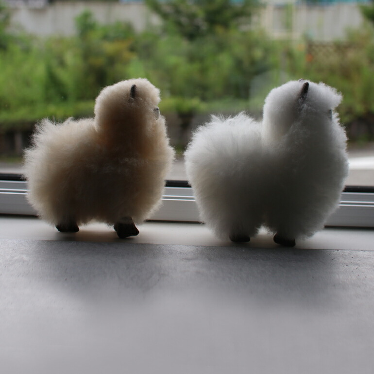 ぬいぐるみ アルパカ ミニ 原毛 ハンドメイド ペルー MAITE