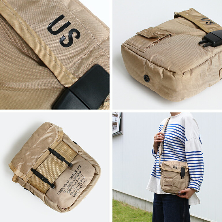 肩掛けバックとキャップ(米軍放出品) （米軍 2QT キャンティーン