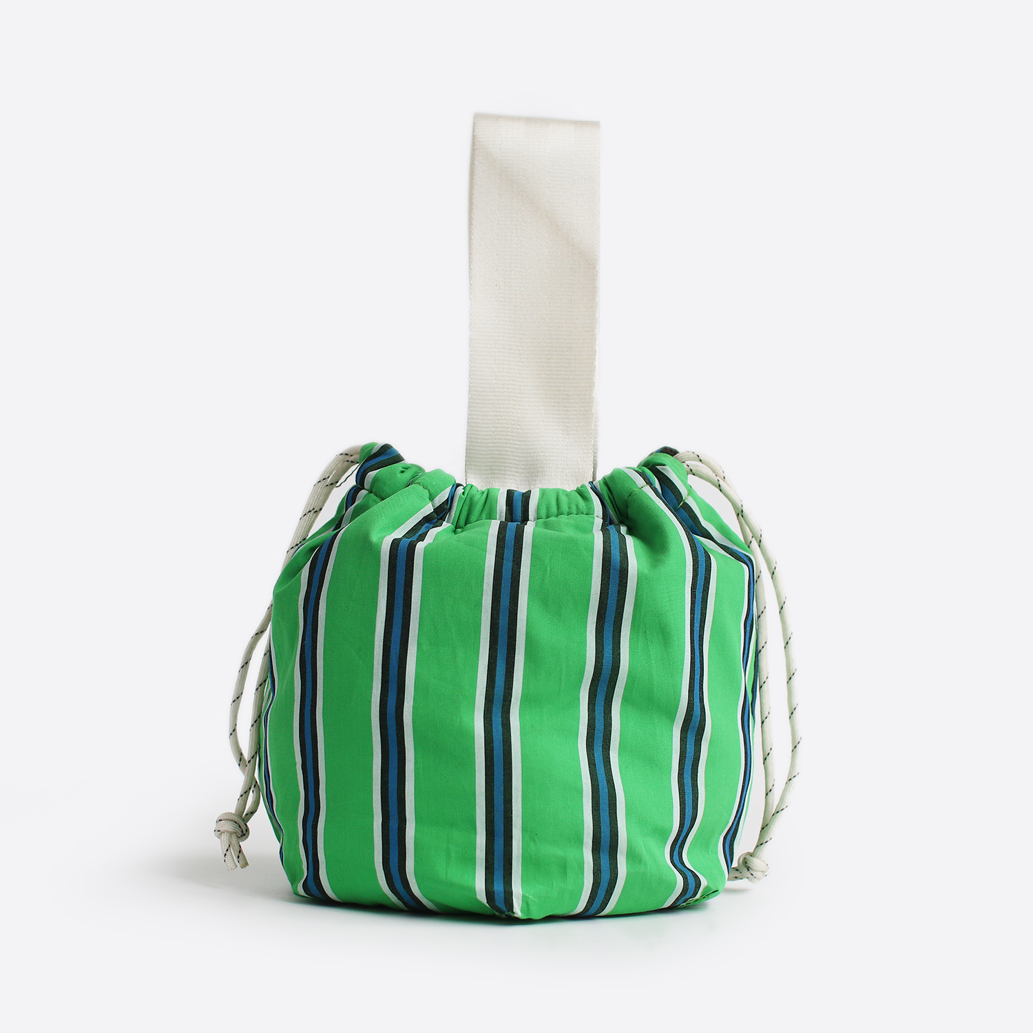 巾着バッグ PUEBCO プエブコ おしゃれ ストライプ シャツ素材 タオル地 ハンドバッグ SHIRT FABRIC DRAWSTRING BAGドローストリング バッグ | PUEBCO | 01