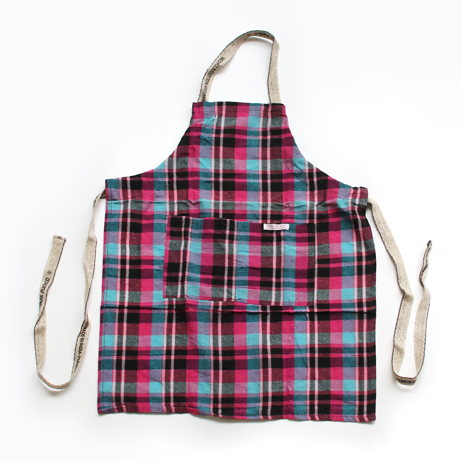 PUEBCO（プエブコ） エプロン おしゃれ チェック RECYCLE COTTON CHECK