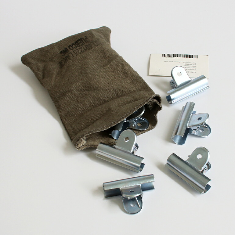 クリップ スチール PUEBCO プエブコ シルバー 紙 書類 袋留め 5cm幅 6