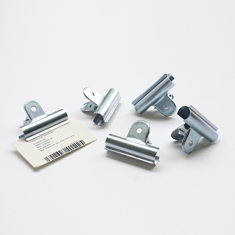 クリップ スチール PUEBCO プエブコ シルバー 紙 書類 袋留め 5cm幅 6