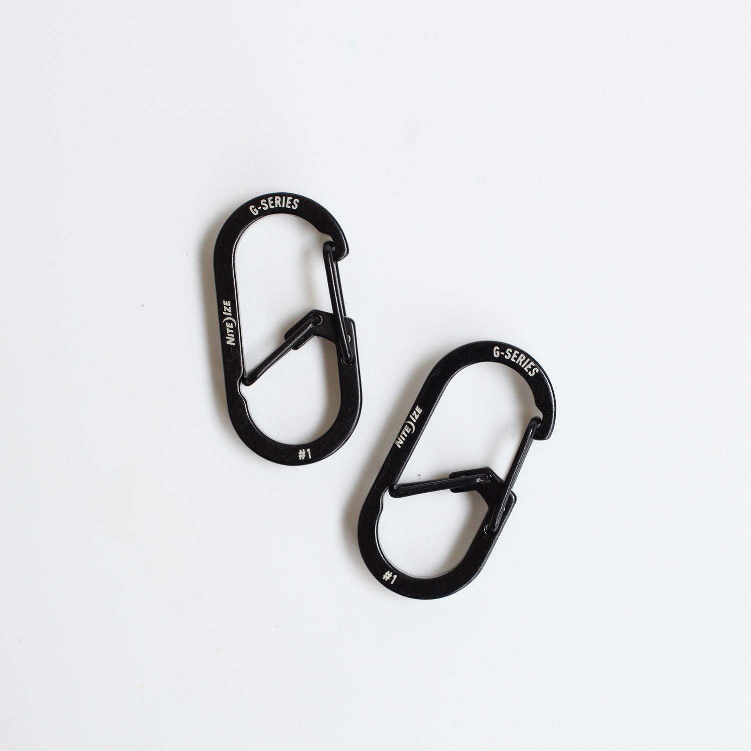 カラビナ キーホルダー キーリング アメリカ クリップ シンプル ブラック シルバー NITE IZE ナイトアイズ Gシリーズ DUAL CHAMBER CARABINER #1 (2個入) | NITE IZE | 02