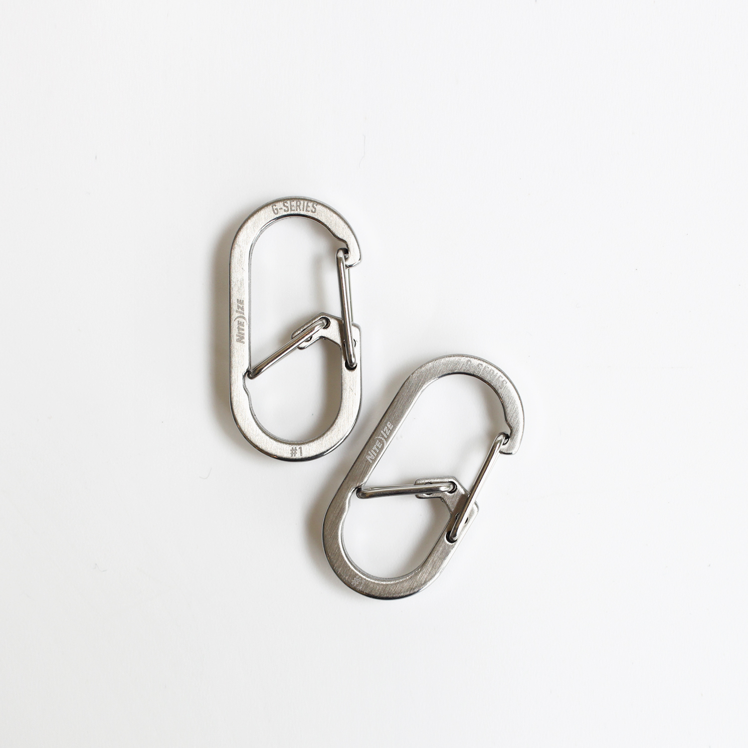 カラビナ キーホルダー キーリング アメリカ クリップ シンプル ブラック シルバー NITE IZE ナイトアイズ Gシリーズ DUAL CHAMBER CARABINER #1 (2個入) | NITE IZE | 01