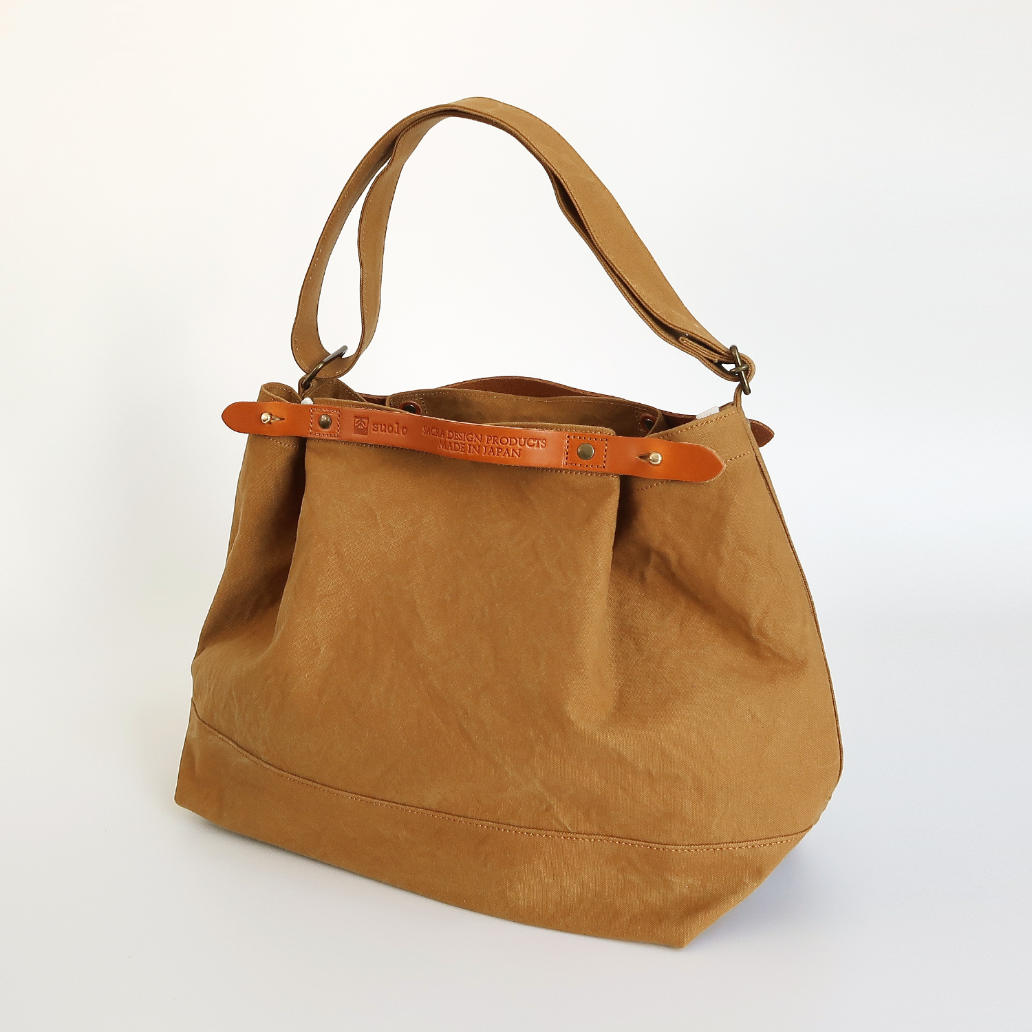 ショルダーバッグ トートバッグ 大きめ 収納 ユニセックス 革 レザー キャンバス Suolo スオーロ CROP middle | SUOLO | 03