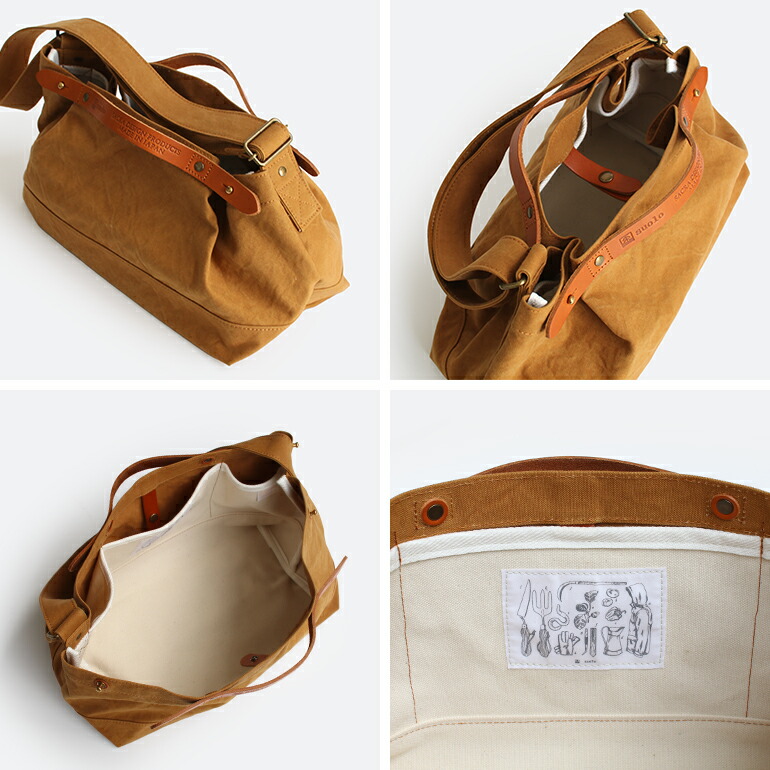 【美品】suolo　トートバッグ　ネイビー　M suolo(スオーロ)『CROP middle』Paraffin Canvas 2Way Tote Bag