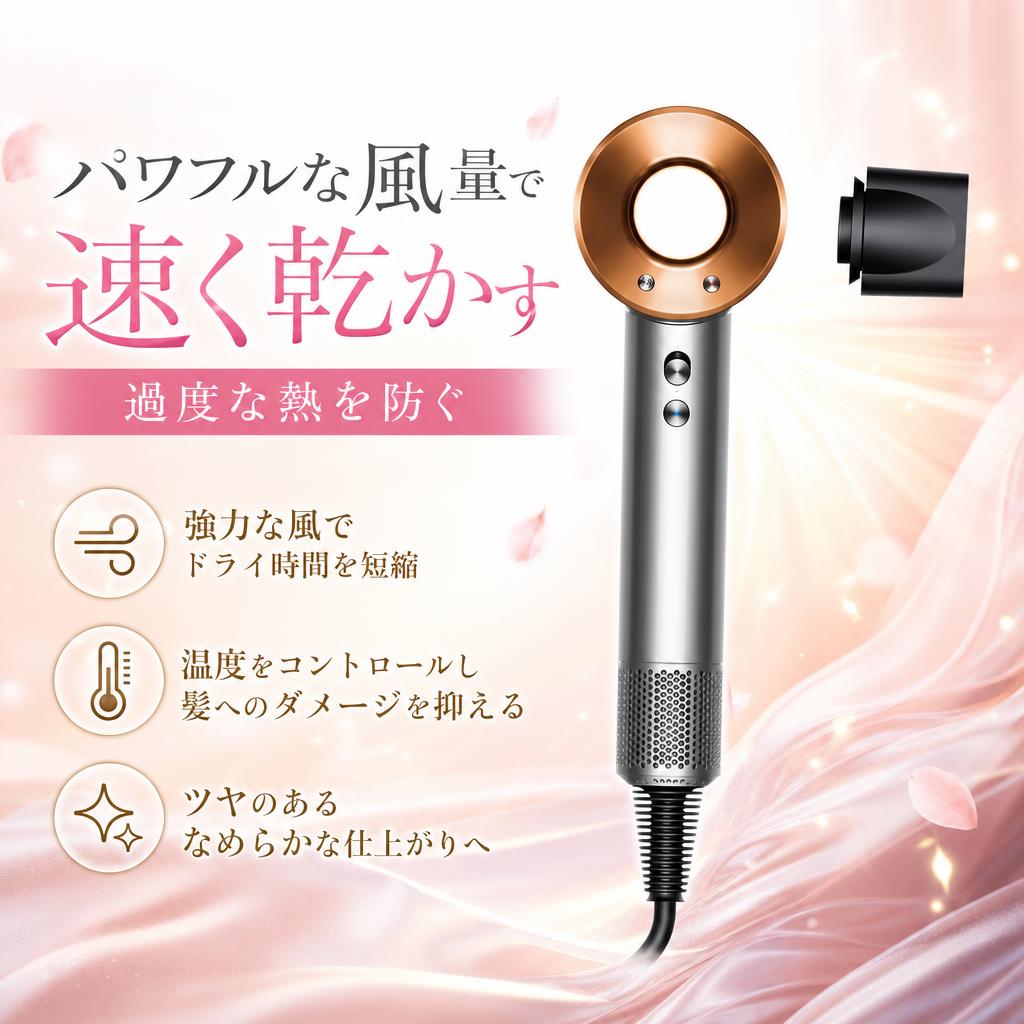 【1点限り】 ダイソン HD08 BNBC ヘアドライヤー Dyson（ダイソン） Supersonic ヘアドライヤー ニッケル/コッパー 2.4