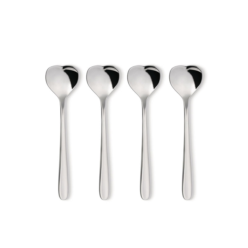 ALESSI（アレッシィ） ハート型 ティースプーン 4本セット シルバー