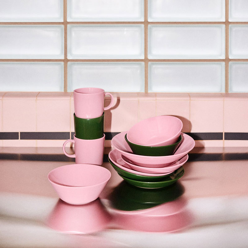 iittala（イッタラ） スクエアプレート 12×12cm 4枚セット ローズ