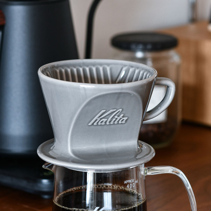 【フィルター150枚付】カリタ 波佐見焼 コーヒードリッパー HA102 グレー 2〜4人用 Kalita HASAMI 日本製