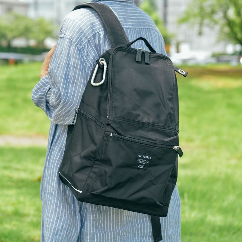 極美品　marimekko マリメッコ　BUDDY リュック ナイロン 7 marimekko（マリメッコ） リュック バディ 黒 marimekko BUDDY