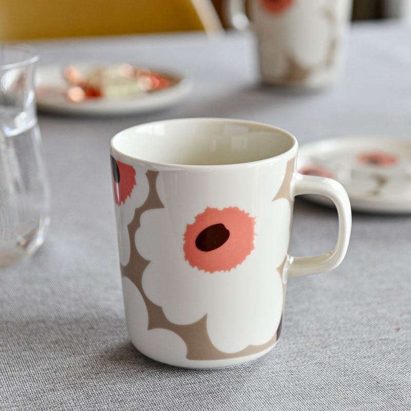 marimekko（マリメッコ） マグカップ 250ml ウニッコ クレイ×ホワイト