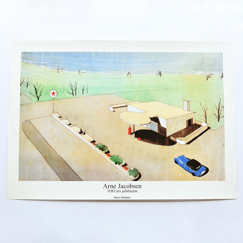 ポスター Arne Jacobsen 100周年 ガソリンスタンド アルネ・ヤコブセン