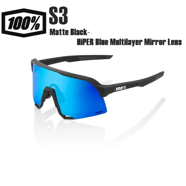 100% ワンハンドレッド S3 Matte Black-HiPER Blue Multilayer Mirror Lens スポーツサングラス  自転車 野球 :100p-60005-00007:Cycleroad - 通販 - Yahoo!ショッピング