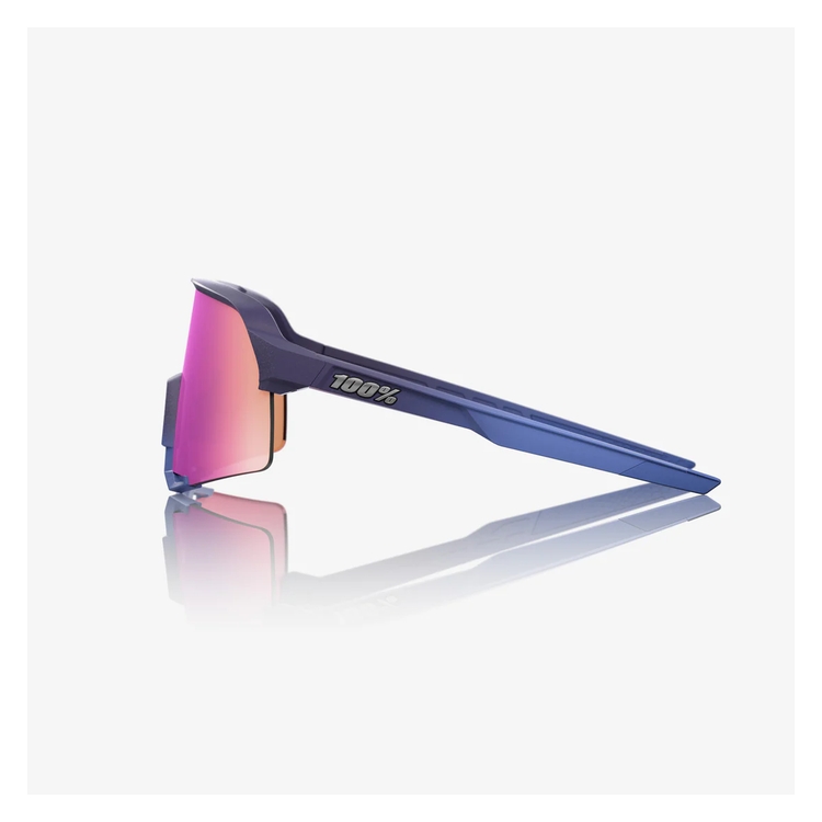 100% サングラス S3 - ブラックホログラム 100% ワンハンドレッド S3 Satin Storm Metallic/Puple Mirror
