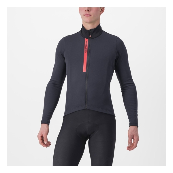 CASTELLI メンズ 長袖 半袖 サイクルジャージ セット Castelli（カステリ） ENTRATA THERMAL JERSEY LIGHT BLACK/RED