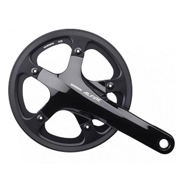 SHIMANO シマノ FC-S501 ブラック 45T チェーンガード付（シングル） 170mm 付属/BB-RS500 68BSA ROAD用  自転車 クランクセット