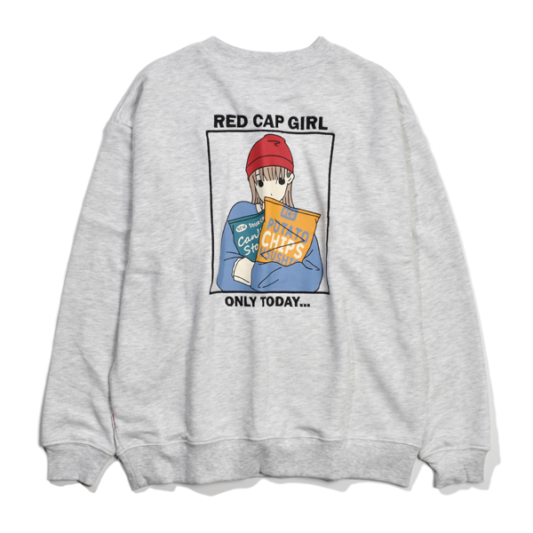 トレーナー メンズ レディース スウェット 裏毛 バックプリント レッド