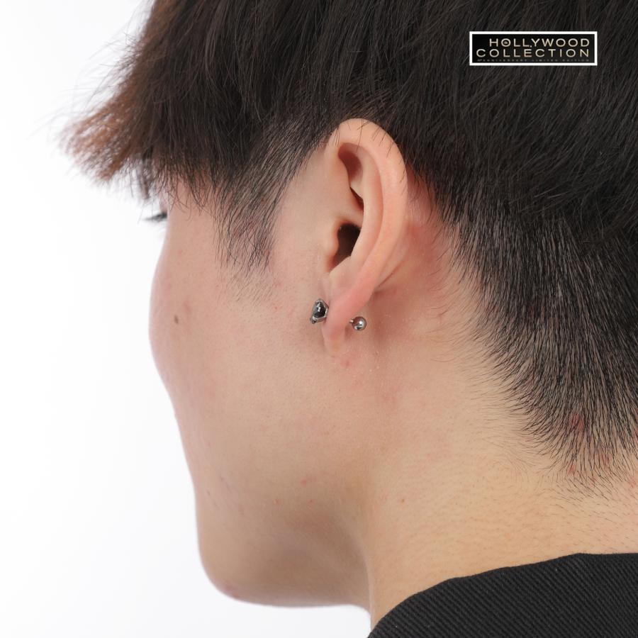 定価17000円 ダイヤ ピアス 片耳 レディース メンズ cz スタッド メンズ ピアス 片耳 黒 ダイヤ シルバー CZ ブラック