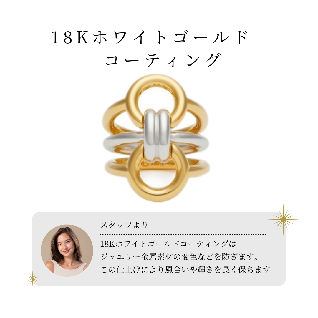 メンズ ピアス 片耳 ダイヤモンド CZ フープ 18K 18金 18KWGP