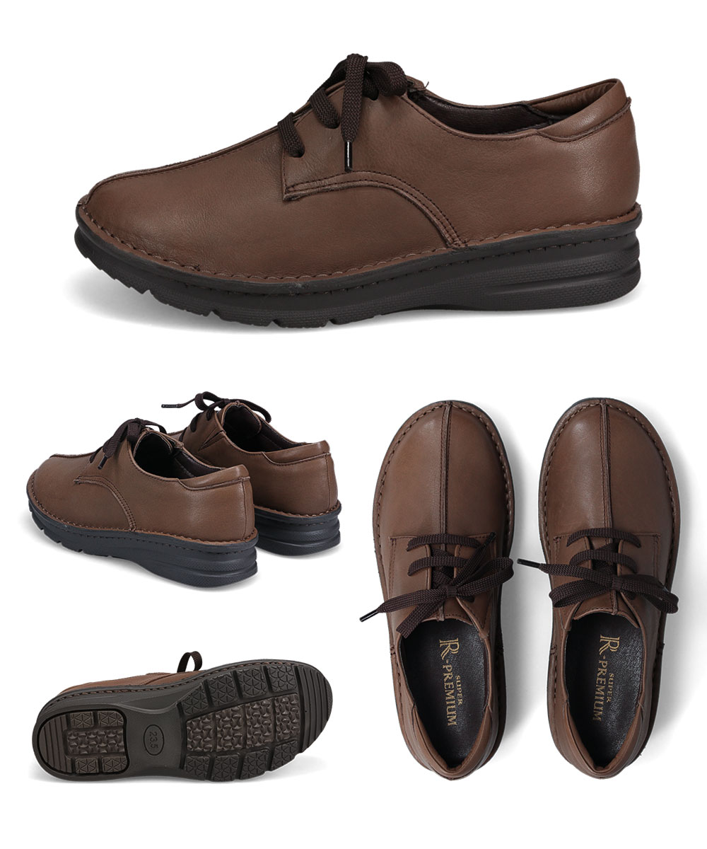 本革 カジュアルシューズ レディース 消臭 幅広 4E コンフォート